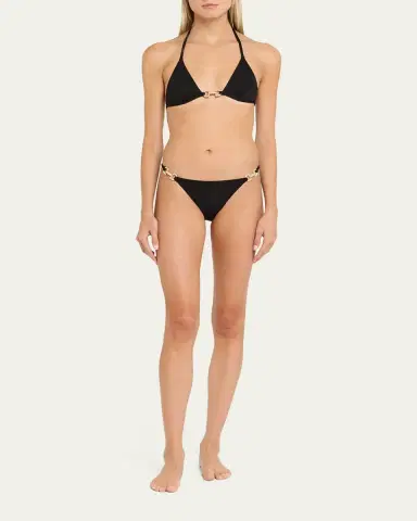 Livy Golden Point Triangle Bikini Top | Thumbnail 2