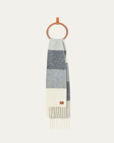 Loewe Striped Jacquard Twill Wool-Blend Scarf | Thumbnail 2 Loewe Striped Jacquard Twill Wool-Blend Scarf | Thumbnail 2