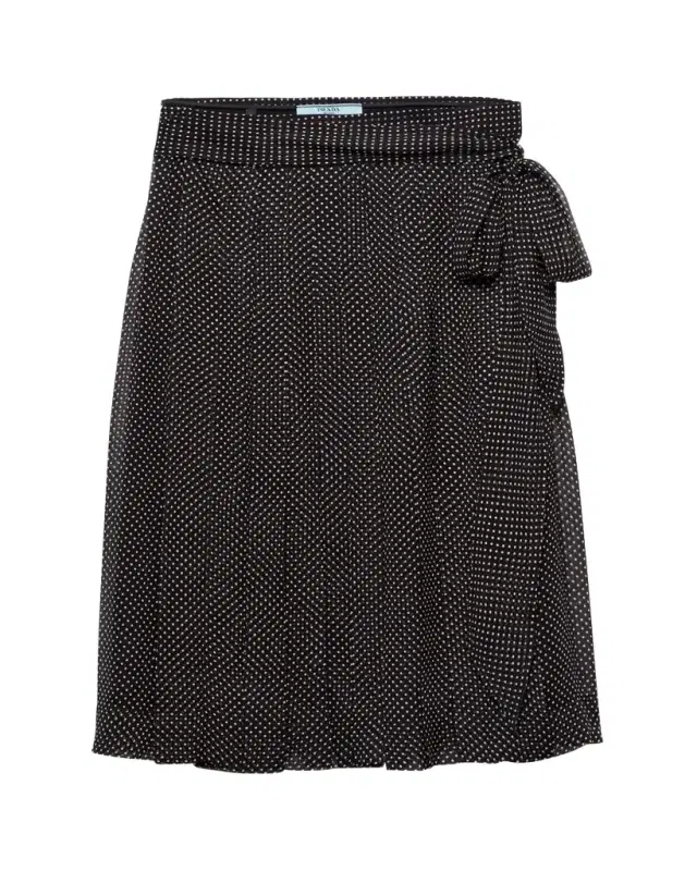 Prada Pleated Chiffon Printed Skirt