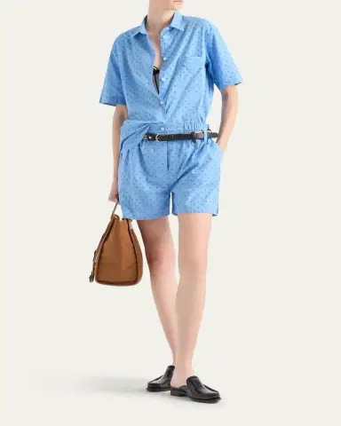 Prada Floral Eyelet Poplin Shorts | Thumbnail 2 Prada Floral Eyelet Poplin Shorts | Thumbnail 2