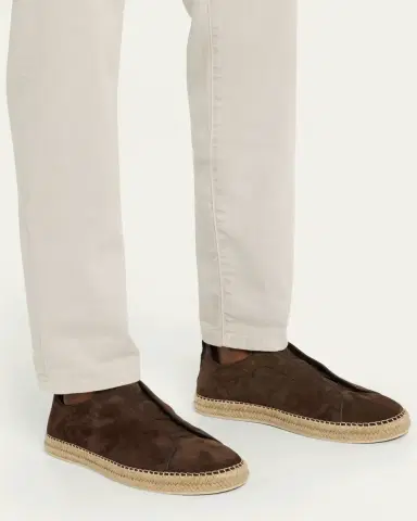 ZEGNA Men's Triple Stitch Suede Espadrille Sneakers | Thumbnail 2