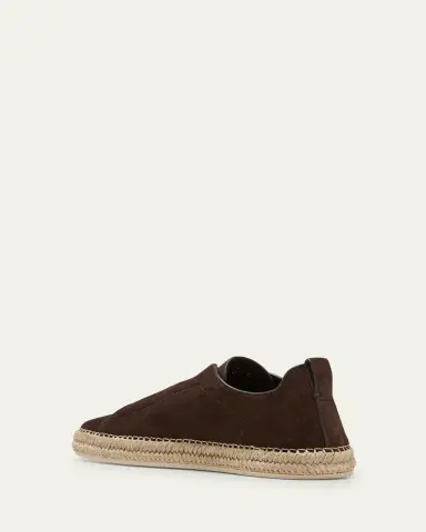 ZEGNA Men's Triple Stitch Suede Espadrille Sneakers | Thumbnail 4