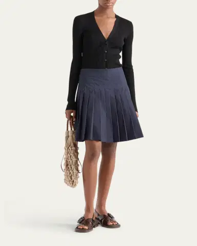 Prada Pleated Poplin Short Skirt | Thumbnail 2 Prada Pleated Poplin Short Skirt | Thumbnail 2