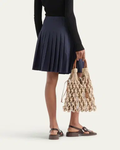 Prada Pleated Poplin Short Skirt | Thumbnail 3 Prada Pleated Poplin Short Skirt | Thumbnail 3