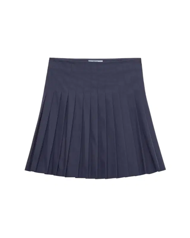 Pleated Poplin Short Skirt