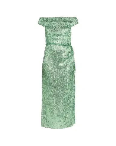 Erdem Beaded Fringe Off-The-Shoulder Midi Cocktail Dress | Thumbnail 1 Erdem Beaded Fringe Off-The-Shoulder Midi Cocktail Dress | Thumbnail 1