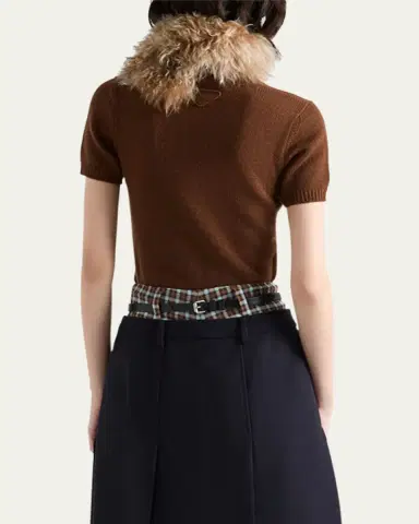Prada Short Sleeve Cashmere Sweater | Thumbnail 3 Prada Short Sleeve Cashmere Sweater | Thumbnail 3