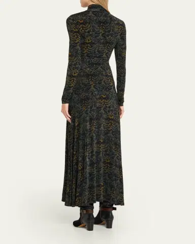 Ulla Johnson Koa Ruched Jersey Turtleneck Maxi Dress | Thumbnail 3