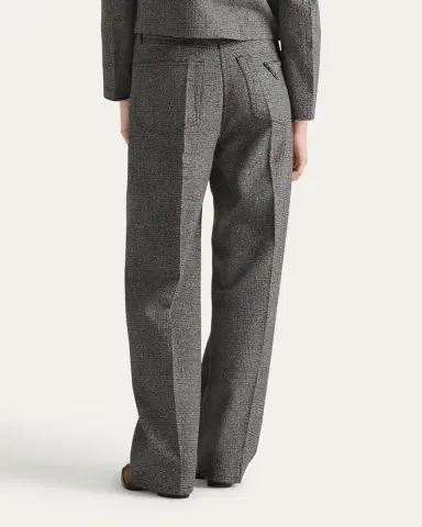 Prada Mid-Rise Prince Of Wales Wool Straight-Leg Pants | Thumbnail 3 Prada Mid-Rise Prince Of Wales Wool Straight-Leg Pants | Thumbnail 3