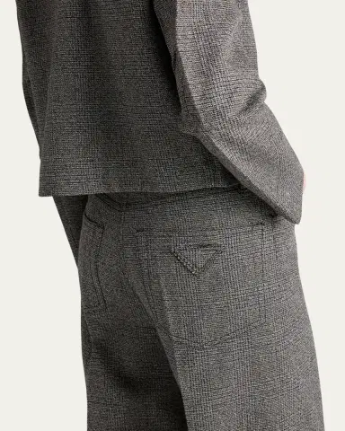 Prada Mid-Rise Prince Of Wales Wool Straight-Leg Pants | Thumbnail 5 Prada Mid-Rise Prince Of Wales Wool Straight-Leg Pants | Thumbnail 5