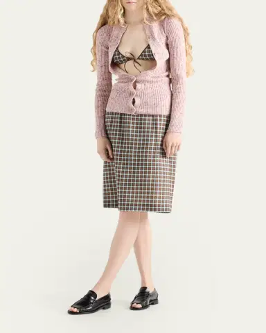 Prada Ribbed Wool-Blend Cardigan | Thumbnail 2