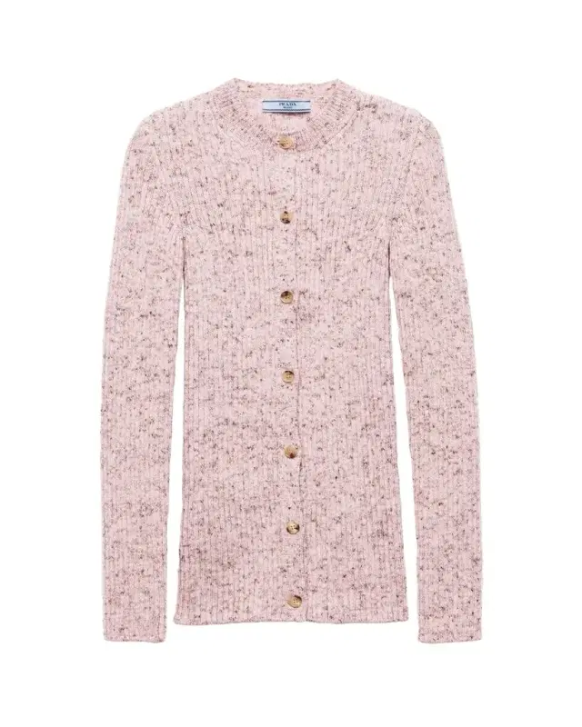 Prada Ribbed Wool-Blend Cardigan