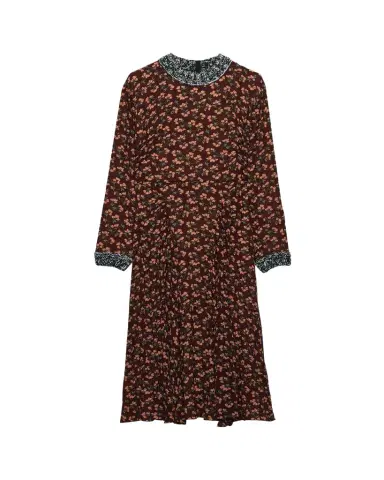 Prada Floral-Print Silk Georgette Long-Sleeve Midi Dress | Thumbnail 1 Prada Floral-Print Silk Georgette Long-Sleeve Midi Dress | Thumbnail 1