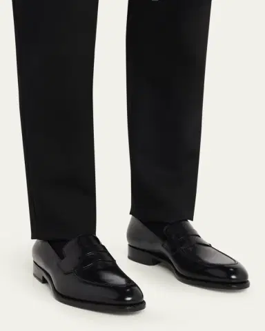 Ferragamo Men's Brandy Tramezza Leather Penny Loafers | Thumbnail 2 Ferragamo Men's Brandy Tramezza Leather Penny Loafers | Thumbnail 2