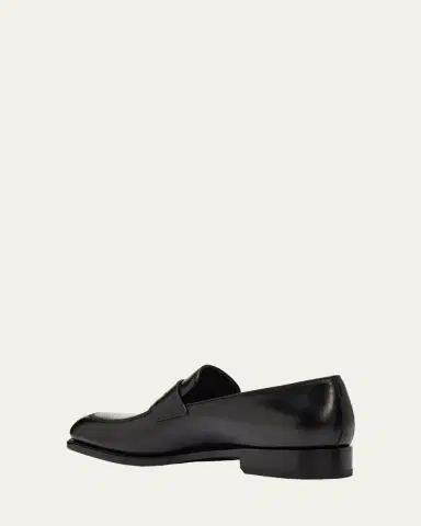Ferragamo Men's Brandy Tramezza Leather Penny Loafers | Thumbnail 4 Ferragamo Men's Brandy Tramezza Leather Penny Loafers | Thumbnail 4