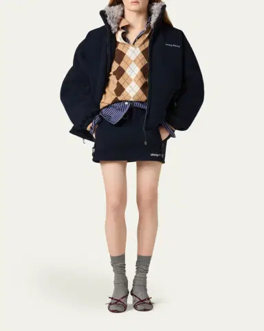 Miu Miu Argyle Cashmere Polo Sweater | Thumbnail 2