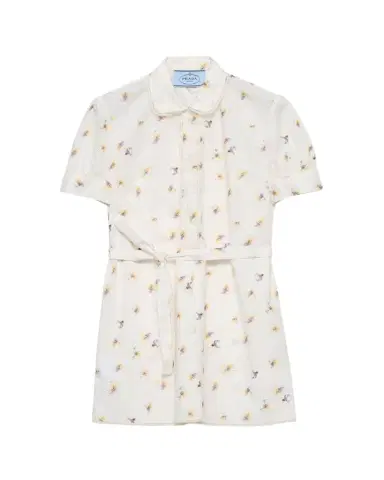 Prada Primula Poplin Belted Mini Shirtdress | Thumbnail 1 Prada Primula Poplin Belted Mini Shirtdress | Thumbnail 1