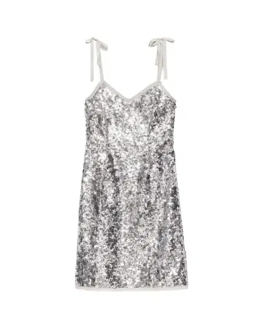 Prada Sequin Tie-Shoulder Midi Dress | Thumbnail 1