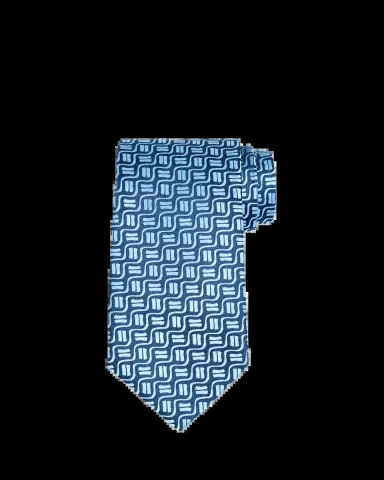 Charvet Men's Wavy Geometric Jacquard Silk Tie | Thumbnail 2 Charvet Men's Wavy Geometric Jacquard Silk Tie | Thumbnail 2