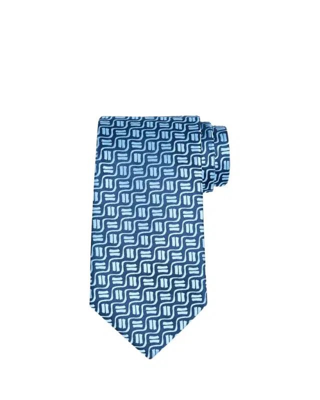 Men's Wavy Geometric Jacquard Silk Tie