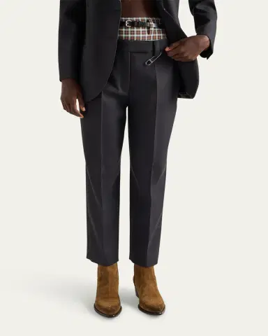 Prada Wool Gabardine Cropped Pants | Thumbnail 4