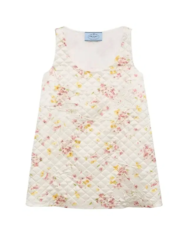Prada Bouquet Satin Quilted Mini Dress
