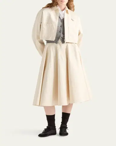 Prada Chino A-Line Midi Skirt | Thumbnail 2