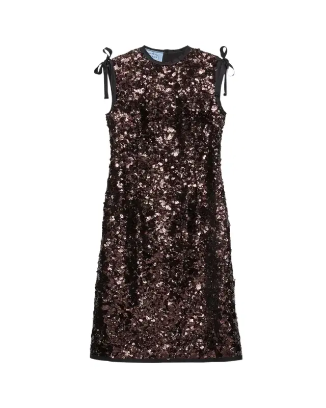 Prada Sequined Sleeveless Midi Dress
