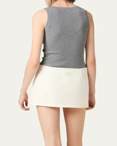 Miu Miu Scoop-Neck Rib Knit Cotton Tank Top | Thumbnail 3