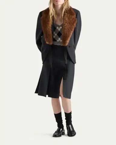 Prada Cashmere Argyle Knit Crop Tank Top | Thumbnail 2