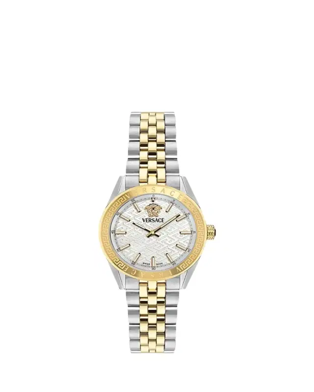 Versace V-Code 36mm Two Tone Bracelet Watch