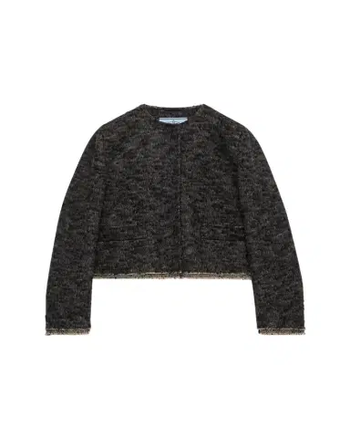Prada Tweed Double-Hem Single-Breasted Jacket | Thumbnail 1 Prada Tweed Double-Hem Single-Breasted Jacket | Thumbnail 1