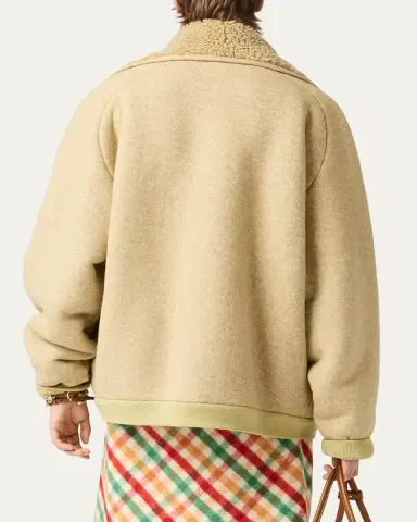 Miu Miu Faux Fur Lined Fleece Zip Jacket | Thumbnail 3 Miu Miu Faux Fur Lined Fleece Zip Jacket | Thumbnail 3