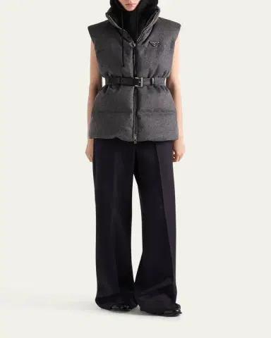 Prada Belted Velvet Down Puffer Jacket | Thumbnail 2 Prada Belted Velvet Down Puffer Jacket | Thumbnail 2