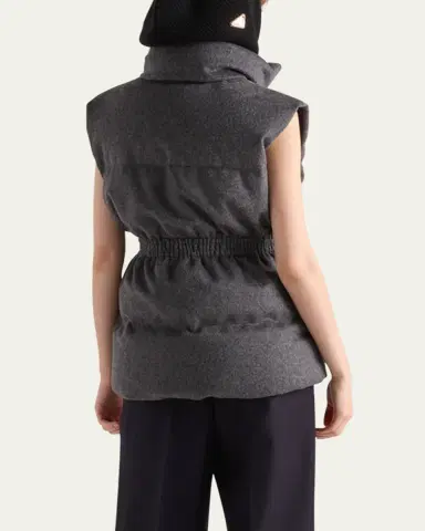 Prada Belted Velvet Down Puffer Jacket | Thumbnail 3 Prada Belted Velvet Down Puffer Jacket | Thumbnail 3