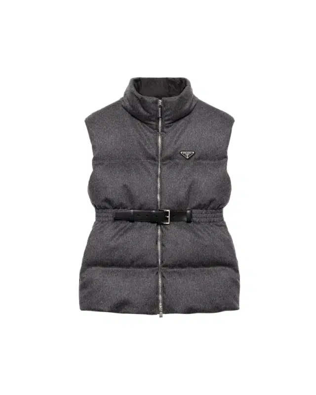 Belted Velvet Down Puffer Jacket