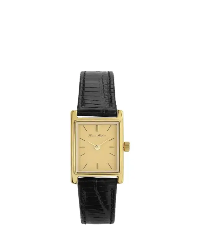 Heaven Mayhem Mini Icon Watch with Leather Strap, Gold
