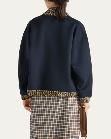 Prada Double Cashmere and Wool Bomber Jacket | Thumbnail 3 Prada Double Cashmere and Wool Bomber Jacket | Thumbnail 3