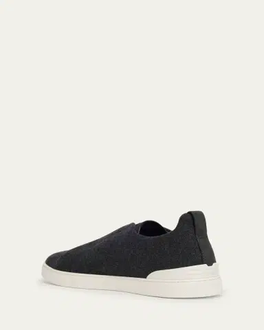 ZEGNA Men's Triple Stitch Oasi Cashmere Slip-On Sneakers | Thumbnail 2