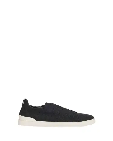 ZEGNA Men's Triple Stitch Oasi Cashmere Slip-On Sneakers | Thumbnail 1