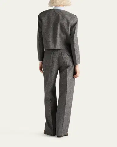 Prada Prince Of Wales Mouline Boxy Crop Jacket | Thumbnail 3 Prada Prince Of Wales Mouline Boxy Crop Jacket | Thumbnail 3