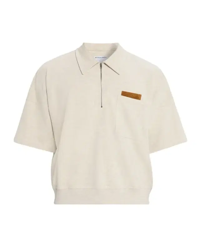 Men's Intrecciato Suede-Trim Jersey Polo Shirt