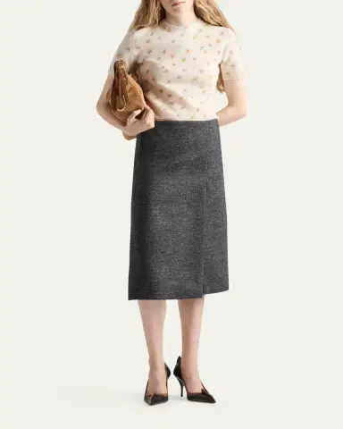 Prada Floral-Print Short-Sleeve Sweater | Thumbnail 2 Prada Floral-Print Short-Sleeve Sweater | Thumbnail 2