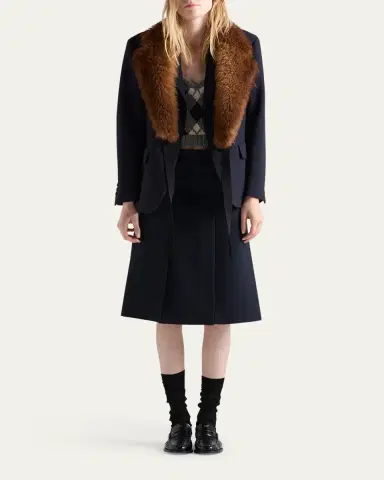 Prada Single-Breasted Rush Stitch Wool Blazer | Thumbnail 2