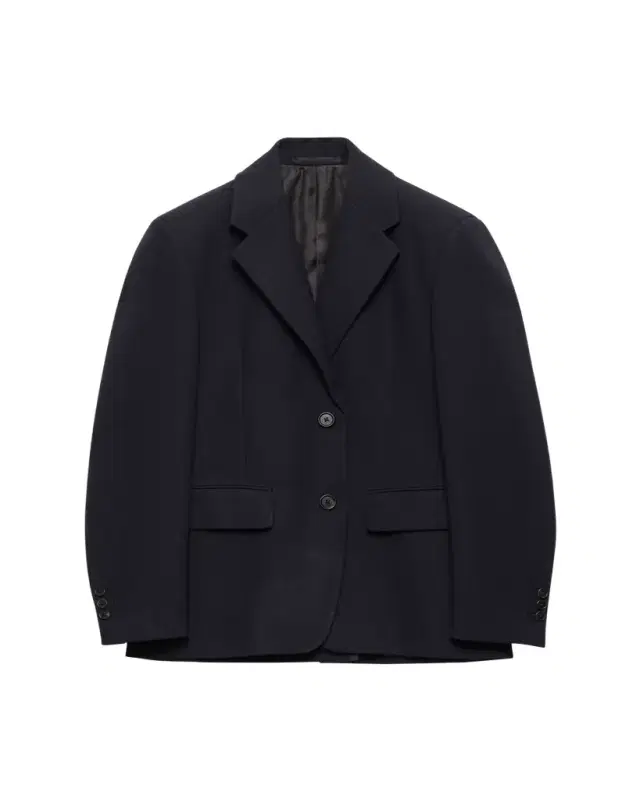 Single-Breasted Rush Stitch Wool Blazer