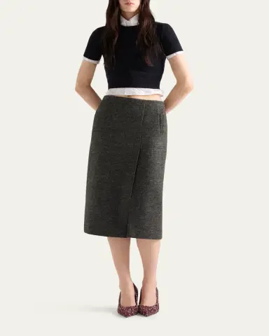 Prada Short-Sleeve Cashmere Crop Sweater | Thumbnail 2 Prada Short-Sleeve Cashmere Crop Sweater | Thumbnail 2