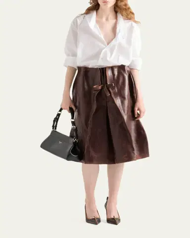 Prada Asymmetric Poplin Button-Down Shirt | Thumbnail 2