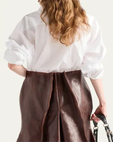Prada Asymmetric Poplin Button-Down Shirt | Thumbnail 3