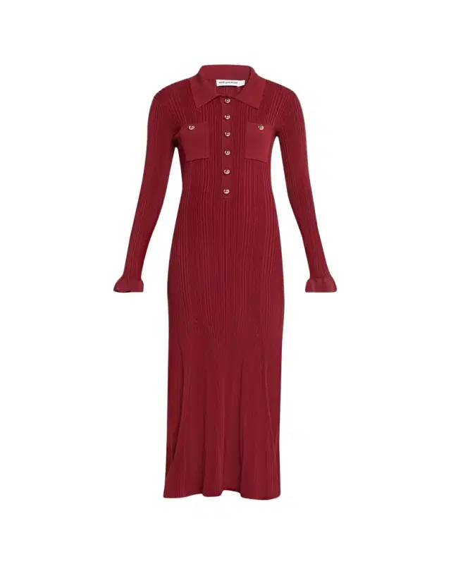 Ribbed Knit Midi Dress