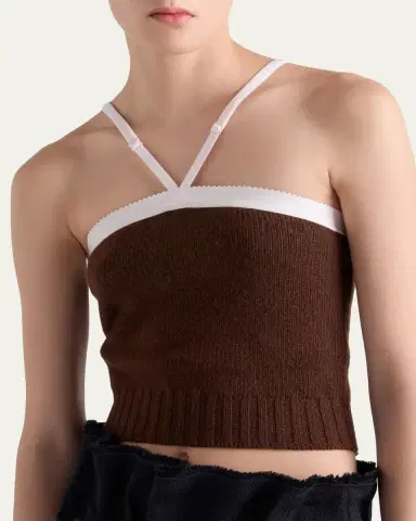 Prada Cashmere-Wool Knit Crop Tank Top | Thumbnail 7 Prada Cashmere-Wool Knit Crop Tank Top | Thumbnail 7